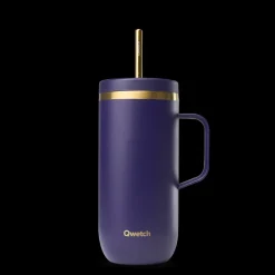 Qwetch Cold Cup isotherme avec Anse - Violet obscur u0026 Or