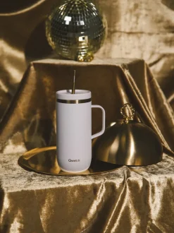 Qwetch Cold Cup isotherme avec Anse - Sable u0026 Or