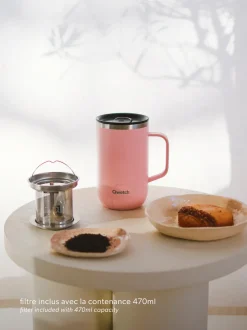 Qwetch Mug Tisanière isotherme - Pastel Rose