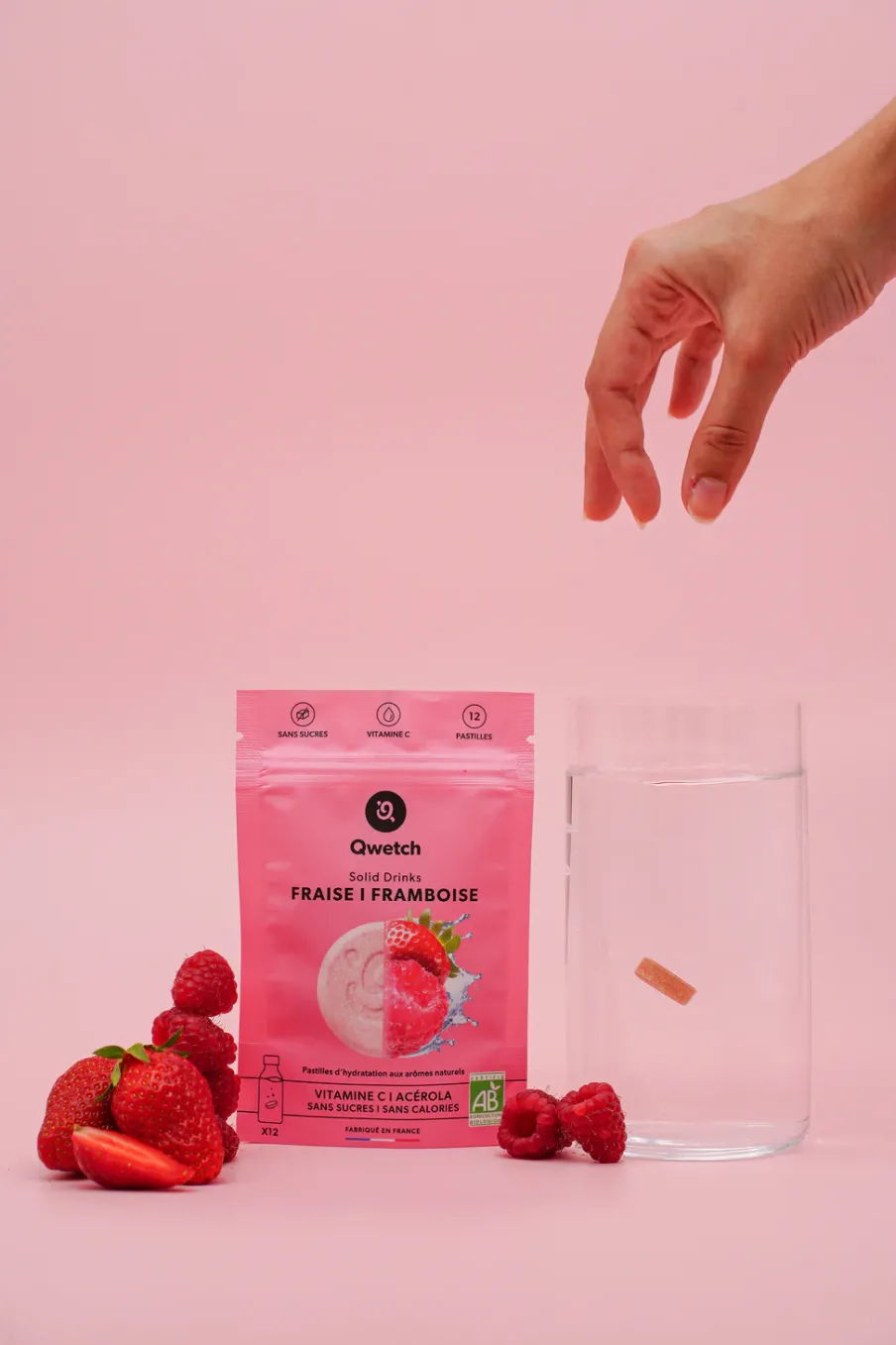 Qwetch Solid Drinks Bio - Fraise Framboise